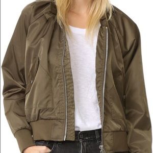 Olive Green Free People Bomber Jacket